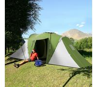 OUTSUNNY 4-6 Man Large Camping Tent with 2 Bedroom & Living Area in Green Outsunny Green