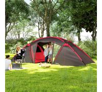 Outsunny 4-6 Man Family Camping Tent w/ 2 Bedrooms, a Living Room, Grey