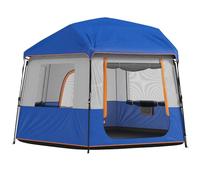 Outsunny 4-6 Person Easy Setup Camping Tent Waterproof Dome Tent, Blue