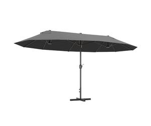 Outsunny 4.6m Garden Parasol Double Sided Sun Umbrella | Cross Base, Patio Market Shelter, Canopy Shade, Outdoor Use