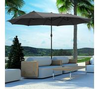 Outsunny 4.6M Garden Patio Umbrella Canopy Parasol Sun Shade w/o Base Green - Grey - 4.6m x 2.7m x 2.4m