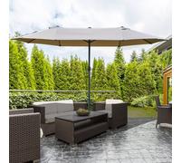 OUTSUNNY 4.6M Garden Patio Umbrella Canopy Parasol Sun Shade w/o Base in Khaki Outsunny Khaki