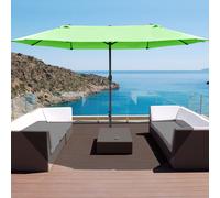 OUTSUNNY 4.6M Garden Sun Umbrella Canopy Double-sided Crank Sun Shade w/o Base in Green Outsunny Green