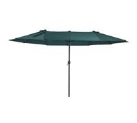 OUTSUNNY 4.6M Garden Sun Umbrella Canopy Double-sided Crank Sun Shade w/o Base in Dark Green Outsunny Dark Green