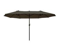 Outsunny 4.6m Large Garden Parasol Double-Sided Sun Umbrella Patio Market Canopy Shade Outdoor Grey - NO BASE Grey