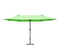 Outsunny 4.6M Sun Umbrella Canopy Double-Sided Crank Sun Shade With Cross Base Green