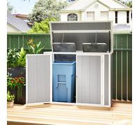 Outsunny 4.7 X 2.5Ft Lockable Garden Shed, 2-Bin Storage Shed, Light Grey