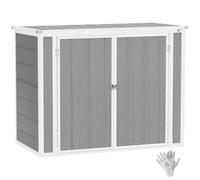 Outsunny 4.7 x 2.5FT Lockable Garden Shed Double Bin Storage Shed Grey - 84H-205