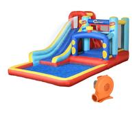 Outsunny 4 in 1 Kids Bouncy Castle Slide Pool Trampoline Climbing Wall Blower