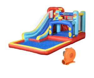 Outsunny 4 in 1 Kids Bouncy Castle Slide Pool Trampoline Climbing Wall Blower