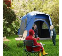 Outsunny Four Man Pop Up Tent Automatic Camping Backpacking Dome Shelter, Grey