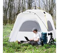 Outsunny Four Man Pop Up Tent Automatic Camping Backpacking Dome Shelter, Green