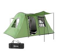 Alfresco 3-4 Man Tunnel Tent with Sewn in Floor, 3000mm Waterproof, Green, none