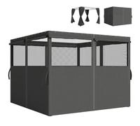 Outsunny 4 Pack Replacement Gazebo Curtains Privacy Panel Dark Grey | for Most 3 x 3 m Gazebo Canopy, Pavillion Outdoor Shelter, Sidewalls Accessories