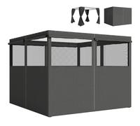 Outsunny 4 Pack Replacement Gazebo Curtains Privacy Panel for Most 3 x 3 m Gazebo, Outdoor Shelter Sidewalls, Dark Grey