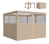 Outsunny 4 Pack Replacement Gazebo Curtains Privacy Panel for Most 3 x 3 m Gazebo, Outdoor Shelter Sidewalls, Khaki