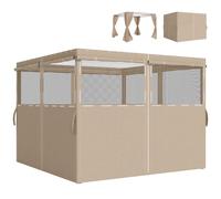 Outsunny 4 Pack Replacement Gazebo Curtains Privacy Panel Khaki | for Most 3 x 3 m Gazebo Canopy, Pavillion Outdoor Shelter, Sidewalls Accessories