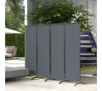 Outsunny 4 Panel Folding Garden Divider 1.7m Privacy Screen Dark Grey, none