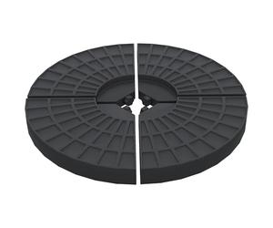 Outsunny 4 PCs 70KG Portable Round Parasol Base Umbrella Cross Stand Weights Holder Sand or Water Filled Outdoor Garden Patio Cantilever Cross Base Weight