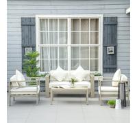 OutSunny Garden Furniture Set Aluminium, Polyester Gold Outdoor