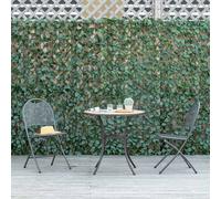 Outsunny 4 Pcs Expandable Trellis Fence 2M X 1M Artificial Plant Privacy Screen Walls In Green Green