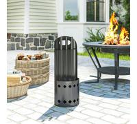 Outsunny 4 PCS Fireplace Companion Set, Metal Fireside Companion Set, Black