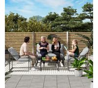 OutSunny Garden Furniture Set Steel, PL (Polyester) Grey Outdoor 4 Pieces