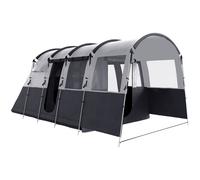 Outsunny 8-Person Camping Tent Tunnel Design with 4 Large Windows Dark Grey