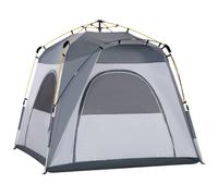 Outsunny 4-Person Pop Up Tent, Green - Easy Set Up, Durable Shell, Spacious Camp