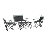 Outsunny 4 Piece Foldable Camping Table And Chairs Set In Grey Grey