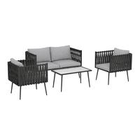 Outsunny 4-Piece Garden Furniture Set with Cushions - Light Grey