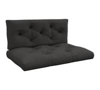 Outsunny 4-Piece Pallet Seat Cushions Back Pillows Replacement, Patio Chair Cushions Set for Indoor Outdoor, Charcoal Grey