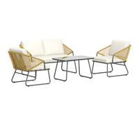 Outsunny 4 Piece Rattan Garden Furniture Set with Cushions, Grey