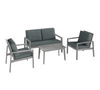 Outsunny 4-Piece Wooden Garden Furniture Set with Cushions - Light Grey
