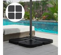 OUTSUNNY 4 Pieces Parasol Base Stand Weights for Banana Hanging Cantilever Umbrella in Black Outsunny Black