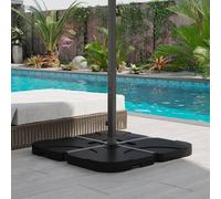 OUTSUNNY 4 Pieces Parasol Base Stand Weights for Banana Hanging Cantilever Umbrella in Black Outsunny Black