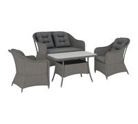 Outsunny 4 Piece Rattan Garden Furniture Padded Cushions Conversation Sofa Set -