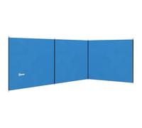 Outsunny 4 Pole Camping Windbreaks, Beach Wind Shield Shelter with Carry Bag and Steel Poles, Outdoor Caravan Privacy Shield, 540cm x 150cm, Blue
