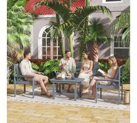 Outsunny 4 Seater Garden Furniture Sofa Set With Curved Seat In Grey Grey