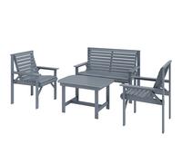 Outsunny 4 Seater Garden Furniture Sofa Set With Curved Seat In Grey Grey