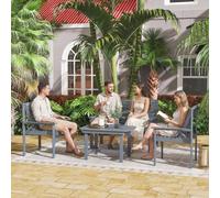 OUTSUNNY 4 Seater Garden Furniture Sofa Set with Curved Seat in Grey Outsunny Grey