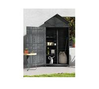 Outsunny Wooden Garden Shed Outdoor Shelves Utility Tool Storage Cabinet Grey