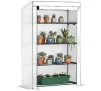 Outsunny 4 Tier Lean-to Mini Greenhouse Portable 110 x 50 x 171cm Green