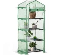 Outsunny Mini Greenhouse 4-tier Portable Plant House Shed With Pe Cover - Green, Green