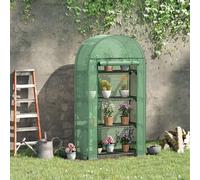 OUTSUNNY 4-tier Mini Greenhouse, Portable Green House, 80 x 49 x 160cm | Size: 80 x 49 x 160 cm Outsunny Green 80 x 49 x 160 cm