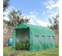 Outsunny 4 X 2 M Walk In Polytunnel Greenhouse With Roll-Up Zipped Door