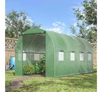 Outsunny 4 x 2M Polytunnel Walk-in Garden Greenhouse with Zip Door and Windows - 4 x 2m