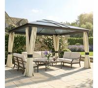Outsunny 4 x 3.6m Hardtop Gazebo Canopy w/ Polycarbonate Roof & Aluminium Frame