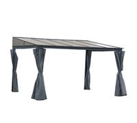 Outsunny Outdoor Pergola Gazebo Party Tent Garden Sun Shelter 4 x 3m w/ Curtain