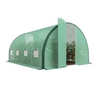 Outsunny 4 x 3 m Walk-in Polytunnel Greenhouse Upgraded Structure Green